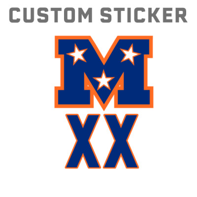 White Helmet Decals: M logo and Player number set Thumbnail