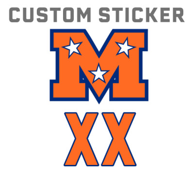 Blue Helmet Decals: M logo and Player number set  Thumbnail